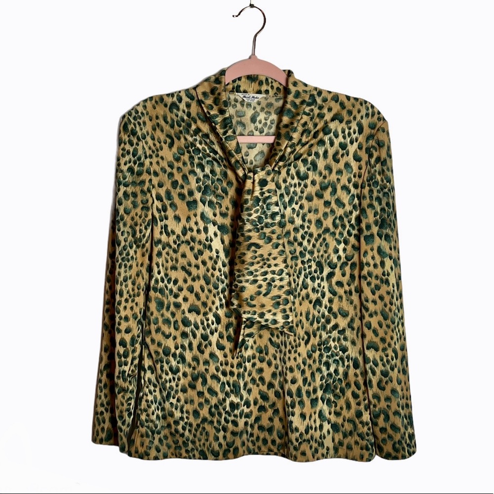 Vintage animal print bow blouse Mardi Modes
